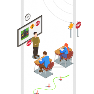 Illustrations salle de cours code de la route